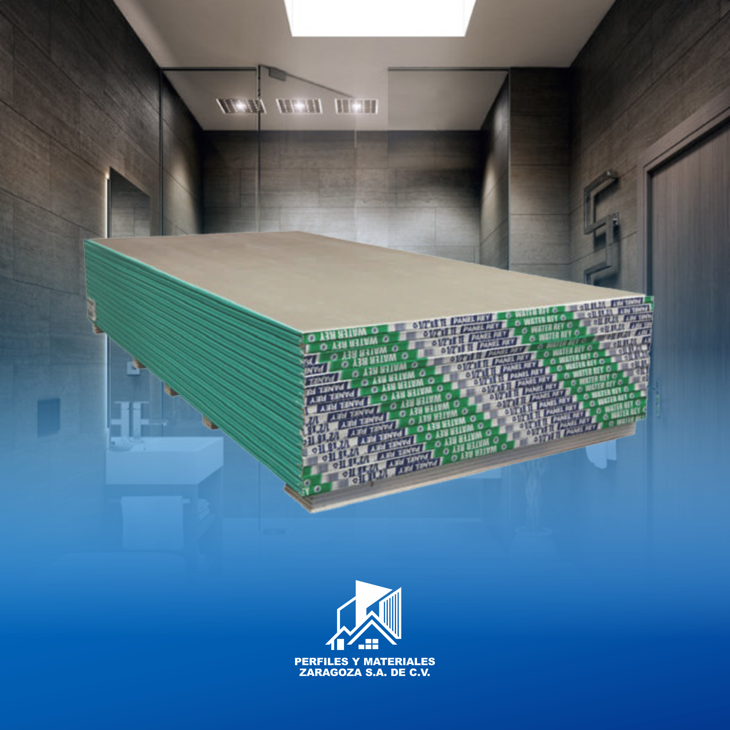 TABLAROCA DE PANEL REY R/H 1.22 X 2.44 12mm